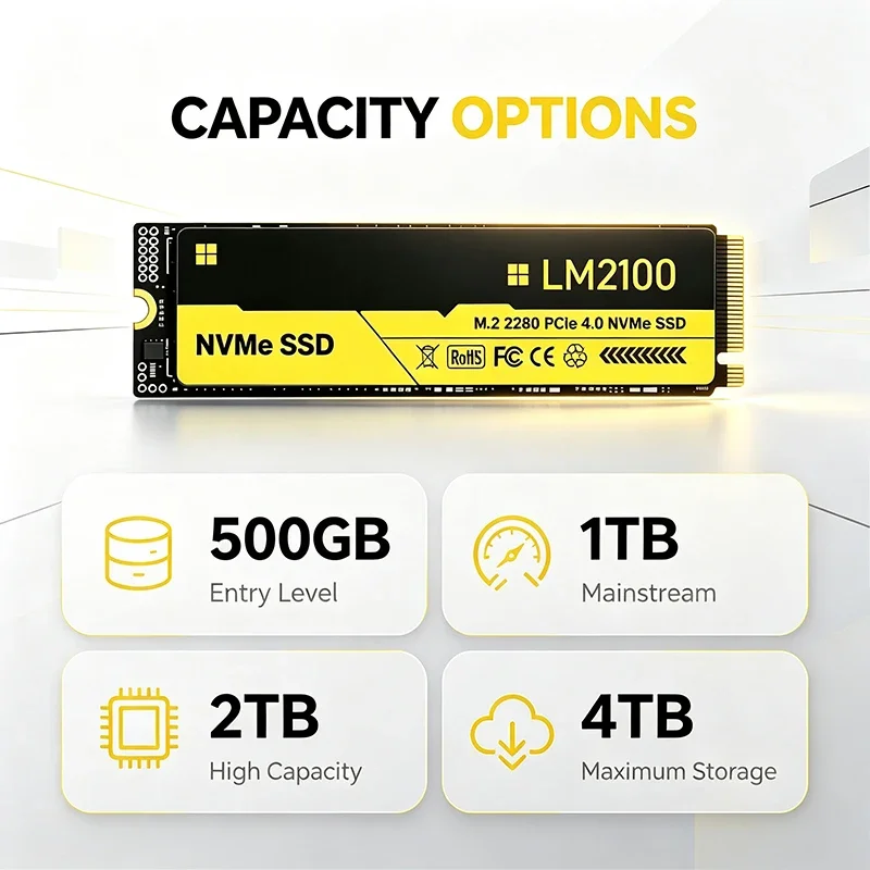 새로운 LM2100 M.2 SSD 하드 드라이브, 2T - M.2 Nvme 4Tb Pcie 4.0 Ssd 리뷰 및 가격