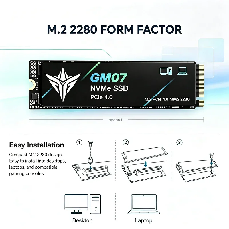 새 GM07 M2 SSD 하드 디스크, PCIe 4.0 - M.2 Nvme 4Tb Pcie 4.0 Ssd 리뷰 및 가격